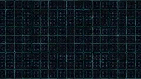 Futuristic Geometric Grid Pattern with Neon Blue Highlights in Darkness Video stock 341918045