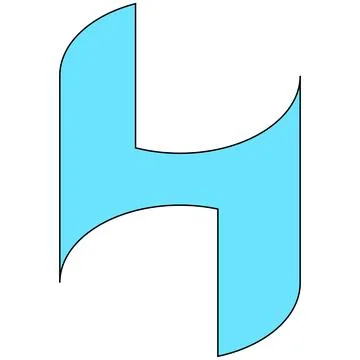 Futuristic Geometric Letter H Tech Alphabet Symbol Stock Illustration