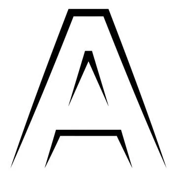 Futuristic Geometric Letter A Logo, angular black letter A with sharp lines 스톡 일러스트