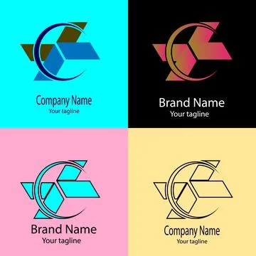 Futuristic Geometric Motion Logo Stock Illustration