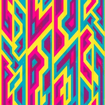 Futuristic geometric seamless pattern Stock Illustration