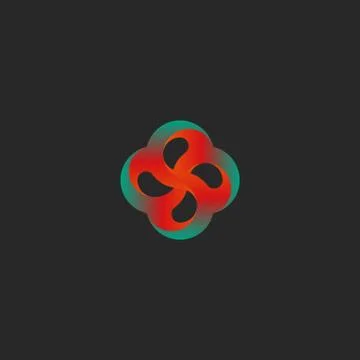 Futuristic geometric shape design of logo, illusion infinity symbol Stock Illustration