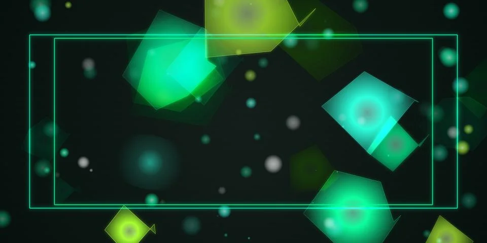 Futuristic geometric shapes in space background Stock Illustration