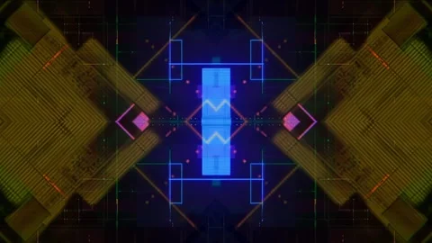 Futuristic Geometric Tech Background Seamless Loop Stock Footage 336863070