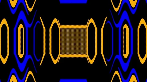 Futuristic geometric technology motion background with blue and orange pattern Stock Footage 336013888
