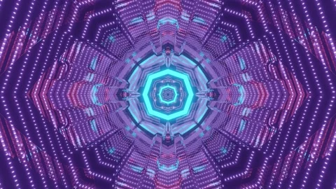 Futuristic geometric tunnel 3 d illustration Stock Footage 160523641