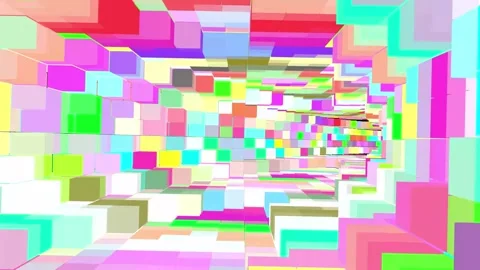 Futuristic Geometric Tunnel Abstract Background Video VJ Loop. Stock Footage 336718062
