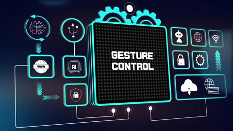 Futuristic Gesture Control HUD Interface Animation 스톡 동영상 330671108