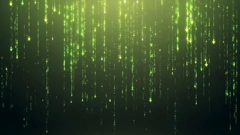 Futuristic Glamorous Green Background with Arrows Falling Down Stock Footage 85292216