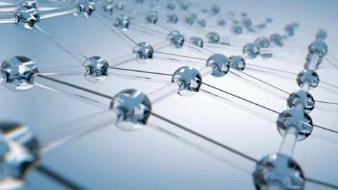 Futuristic Glass Atom Network Array Seamless Loop Stock Footage 81441307