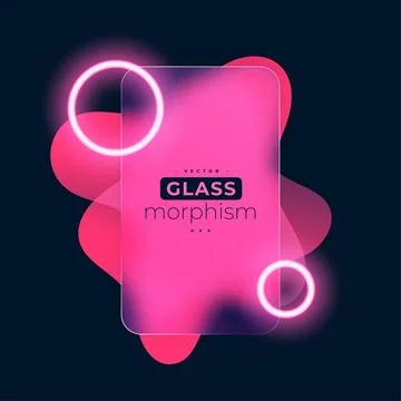 Futuristic glass morphism background with glowing gradient fluid effect Stock Illustration