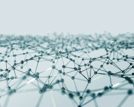 Futuristic glass polygonal shape in virtual reality. 3D abstract background Stock-Illustration