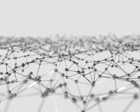Futuristic glass polygonal shape in virtual reality. 3D abstract background Illustrazione stock