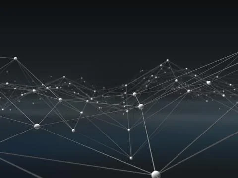 Futuristic glass polygonal shape in virtual reality. 3D abstract background Illustrazione stock