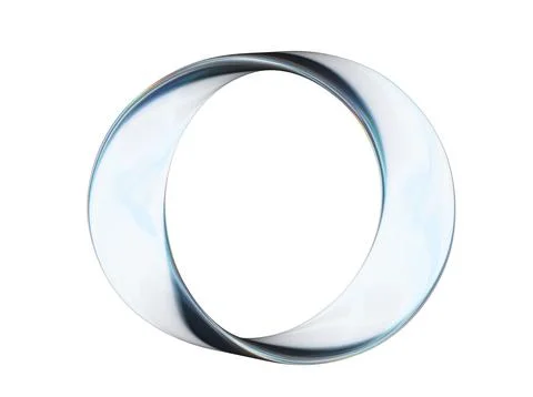 Futuristic glass ring shape with soft curves and reflections Stock Illustration
