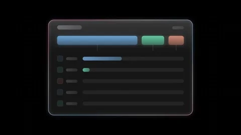 Futuristic Glass UI Dataset Split with Soft Azure and Rose Rim Effects on a Dark Stock Footage 341329266