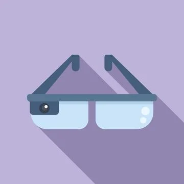 Futuristic glasses icon flat vector. Game mask Stock Illustration