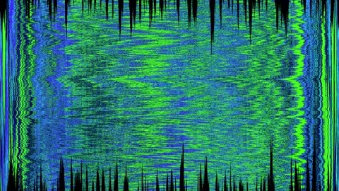 Futuristic Glitch Digital Noise Texture Blue Green Background Stock Footage 322019648
