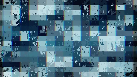 Futuristic glitch pattern with blue digital blocks background. Stock Footage 326496519