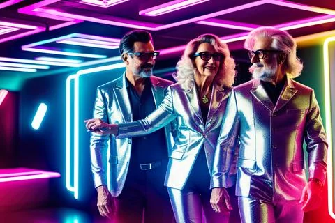 Futuristic glittery suits Illustrazione stock