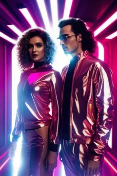 Futuristic glittery suits Illustrazione stock