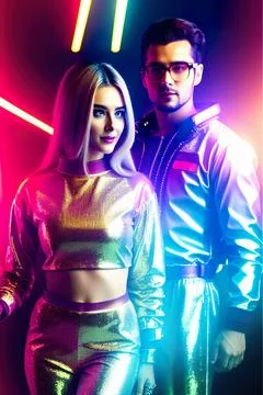 Futuristic glittery suits Illustrazione stock