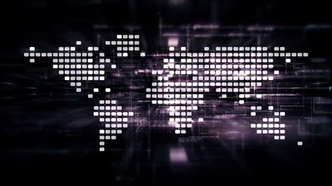 Futuristic Global AI Network Simulation Stock Footage 296894893