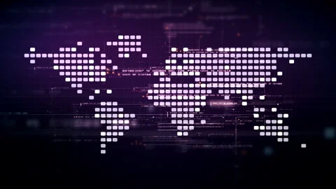Futuristic Global AI Network Simulation Stock Footage 296895010