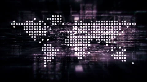 Futuristic Global AI Network Simulation Stock Footage 296897168