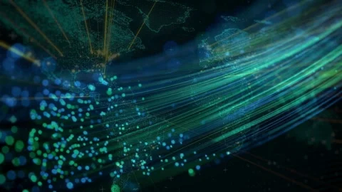 Futuristic Global Data Transfer Network Abstract Stock Footage 336021771