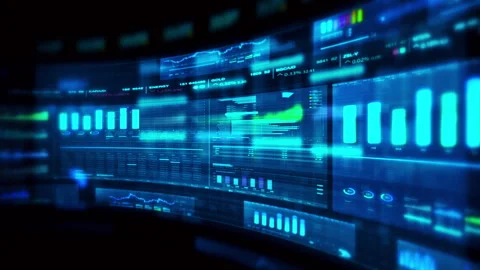 Futuristic global financial data visualization Stock-Footage 333235878