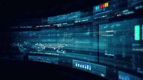 Futuristic global financial data visualization Stock-Footage 333236150