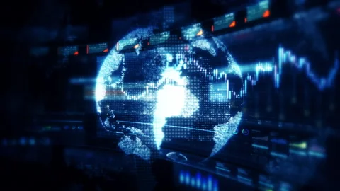 Futuristic global financial data visualization Stock-Footage 333238663