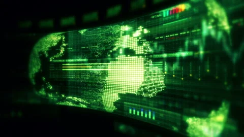 Futuristic global financial data visualization Stock-Footage 333238694