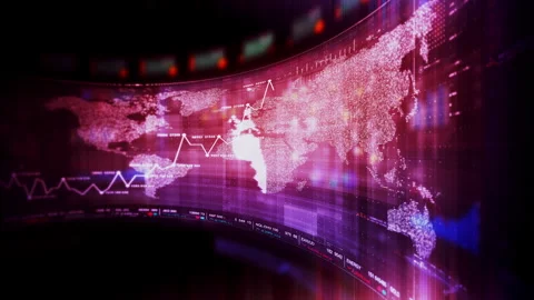 Futuristic global financial data visualization Stock-Footage 333261863