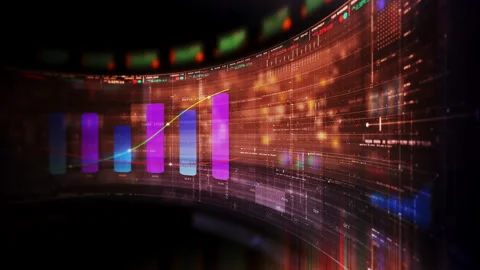 Futuristic global financial data visualization Stock-Footage 333261867