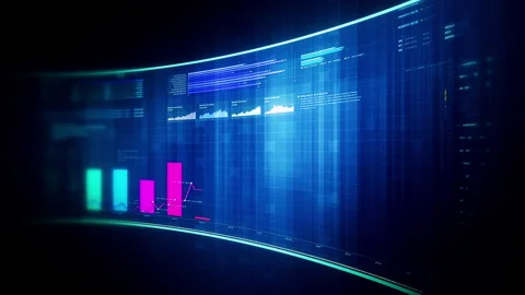 Futuristic global financial data visualization 動画素材 336847424