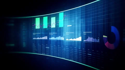 Futuristic global financial data visualization 動画素材 336849886