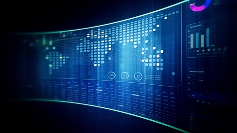 Futuristic global financial data visualization 動画素材 336851374