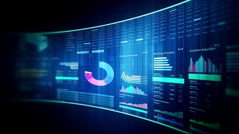 Futuristic global financial data visualization 動画素材 336852408