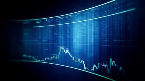 Futuristic global financial data visualization, world map and digital globe Stock Footage 338167367