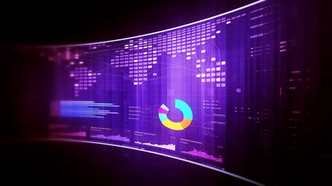 Futuristic global financial data visualization, world map and digital globe Stock Footage 338167429