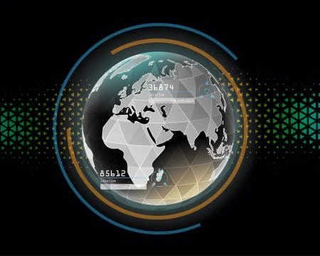 Futuristic global interface technology science Stock Illustration
