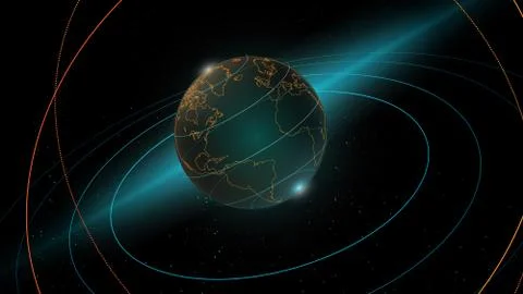 Futuristic global interface technology science Stock Illustration