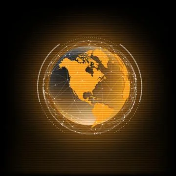 Futuristic global interface technology science Stock Illustration