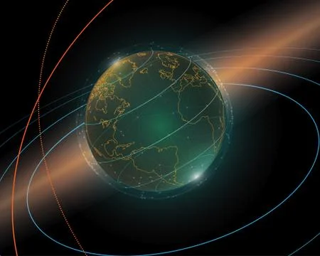 Futuristic global interface technology science Illustrazione stock