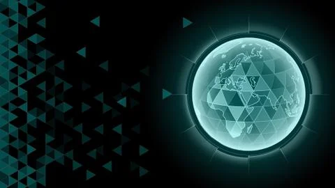 Futuristic global interface technology science Illustrazione stock