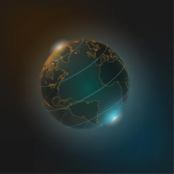 Futuristic global interface technology science Illustrazione stock