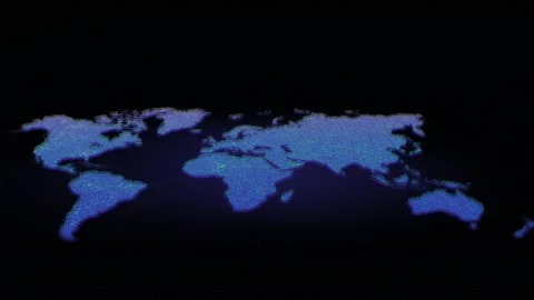Futuristic Global Map Continents 02 Stock Footage 169790506