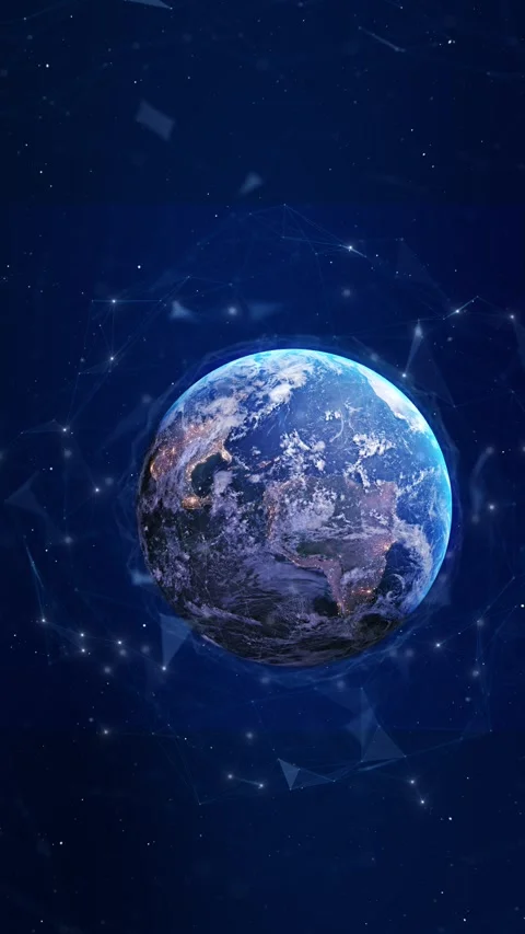 Futuristic Global network World map point. Global network planet Earth. 3D Stock Footage 333958785